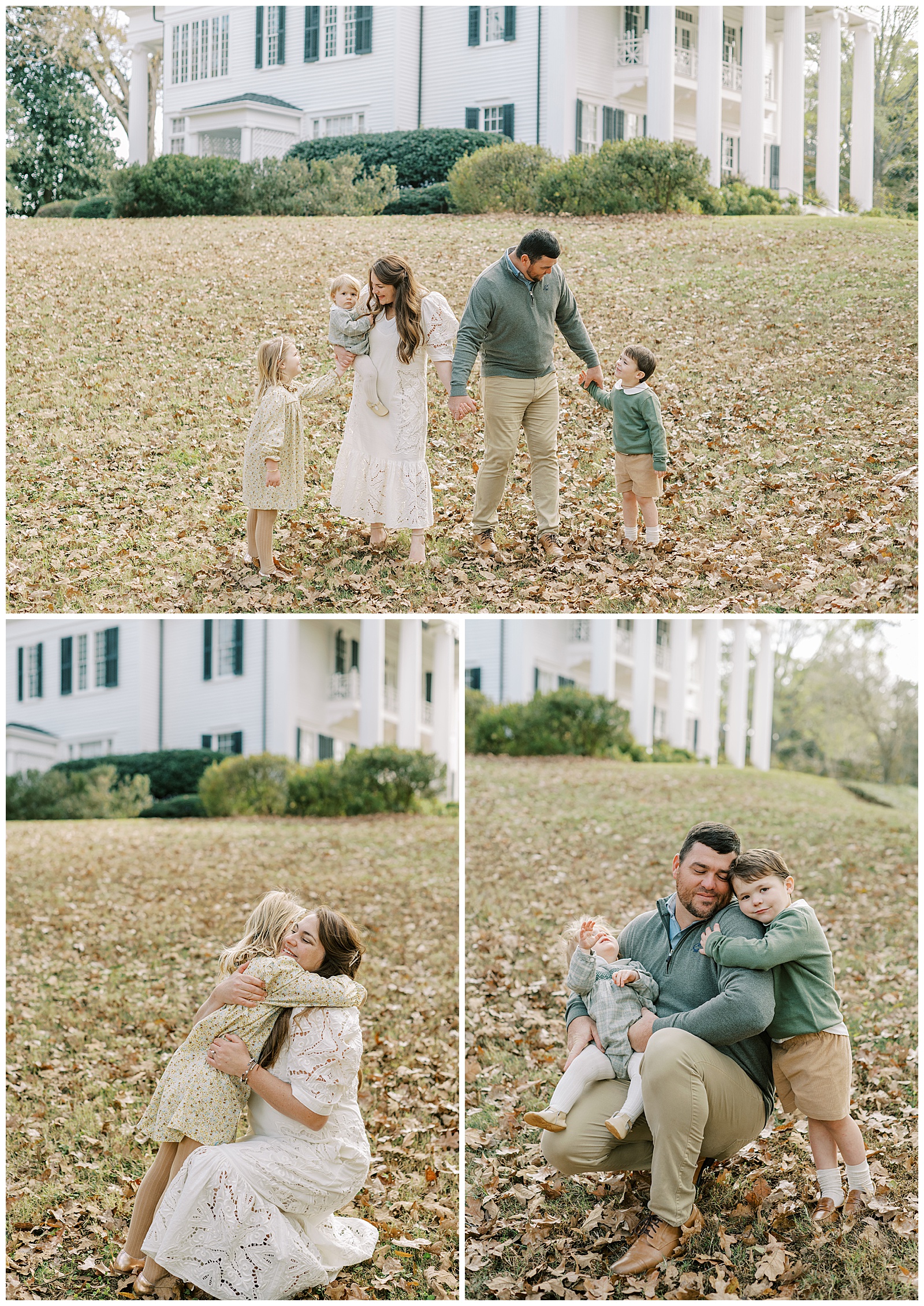 Fall family session at Oak Hill, site of the Carmichael Mansion in the movie Sweet Home Alabama